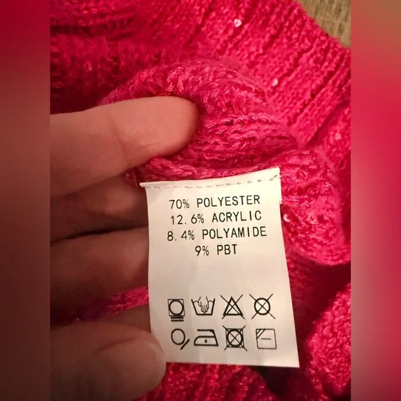 Rumored Palm Beach Mini Dress in Fuchsia Sequin Size Small - Picture 9 of 9